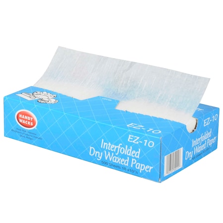 Handy Wacks 10"x10.75" Economy Grade Interfolded Deli Dry Wax Paper, PK6000 EZ-10N